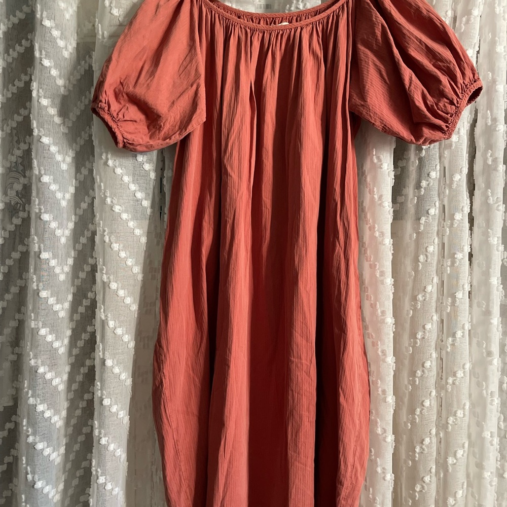 FSOT - Rudy Jude Rust Gather Dress 100% organic cotton - xs - Picture 3 of 17